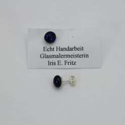 Glasschmuck Ohrstecker dunkelblau 2