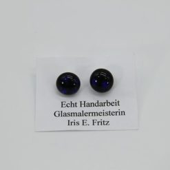 Glasschmuck Ohrstecker dunkelblau Schiller 1