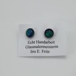 Glasschmuck Ohrstecker grün Schiller 1
