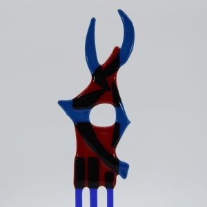 Glasfigur Fisch rot blau 1