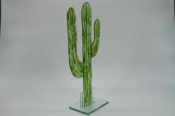 Glasfigur Kaktus grün 3