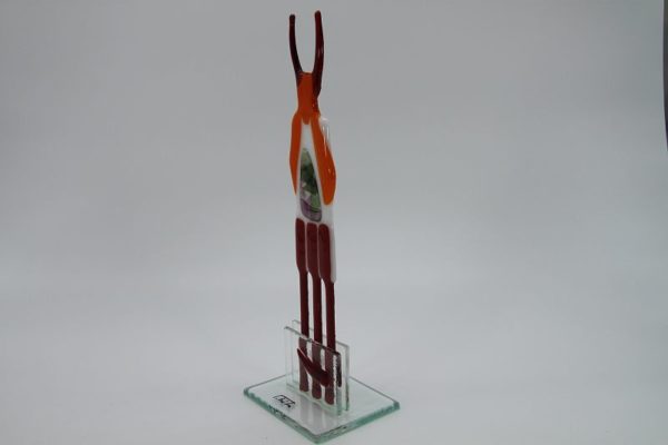 Glasfigur Medizinmann rot weiß 1