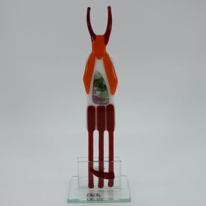 Glasfigur Medizinmann rot weiß 4