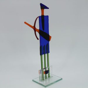 Glasfigur Schütze rot blau 3