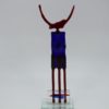 Glasfigur Stier rot blau 1
