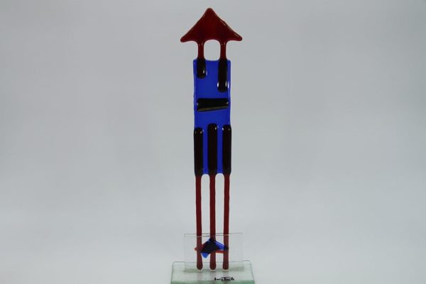 Glasfigur Wächter rot blau 1