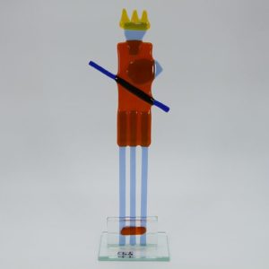 Glasfigur Wassermann rot blau 1