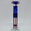 Glasfigur Widder rot blau 1