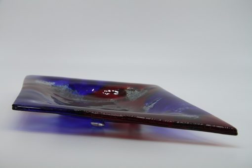 Glasschale Raute Metall rot-blau 4