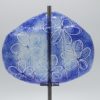 Gartenstele Glasstele Segel Blume dunkelblau hellblau 1