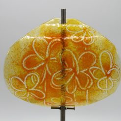 Gartenstele Glasstele Segel Blume gelb orange 1