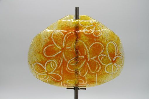 Gartenstele Glasstele Segel Blume gelb orange 1