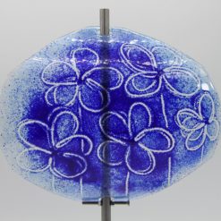 Gartenstele Glasstele Segel Blume hellblau dunkelblau 2