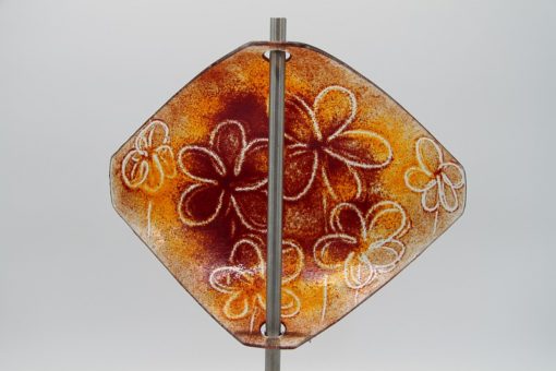 Gartenstele Glasstele Segel Blume orange dunkelrot 4