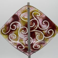 Gartenstele Glasstele Segel Ranke rot rose 4