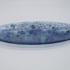 Glasschale Oval Ozean blau Metall 3