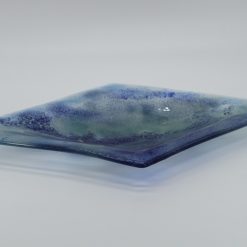 Glasschale Raute Metall Ocean-blau 1