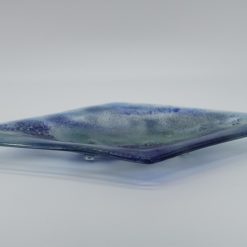 Glasschale Raute Metall Ocean-blau 2
