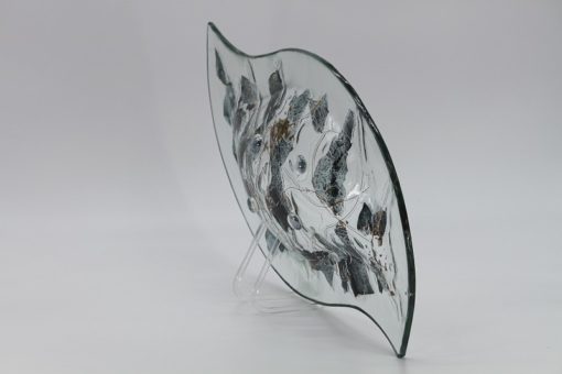 Glasschale Niere Metall 4