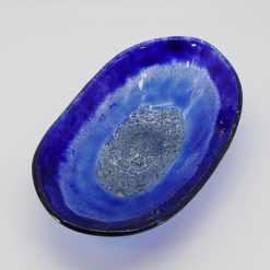 Glasschale Oval blau 1