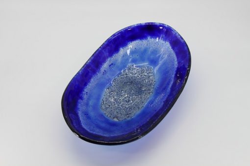 Glasschale Oval blau 1