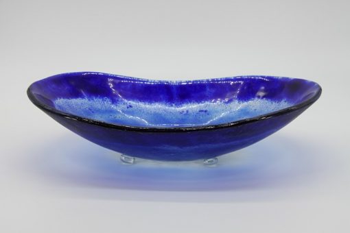 Glasschale Oval blau 3
