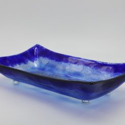 Glasschale gelbes Gras blau 3