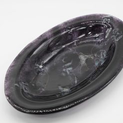 Glasschale Oval schwarz Metall 1