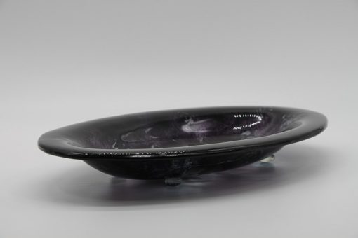 Glasschale Oval schwarz Metall 3