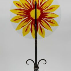 Gartenstele Glasstele rund Blume Sonne 1