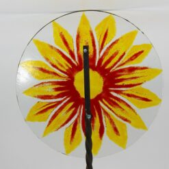 Gartenstele Glasstele rund Blume Sonne 3