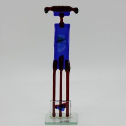 Glasfigur Waage rot blau 1