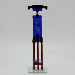 Glasfigur Waage rot blau 3