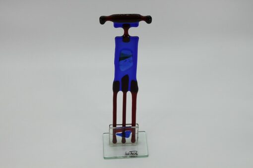 Glasfigur Waage rot blau 5